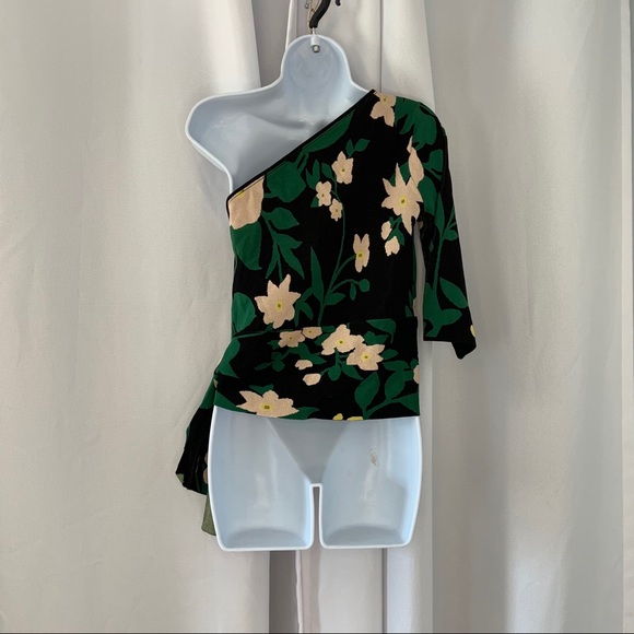 CLUB MONACO VALERIA FLORAL PEPLUM TIE SWEATER SZ M - Picture 2 of 6